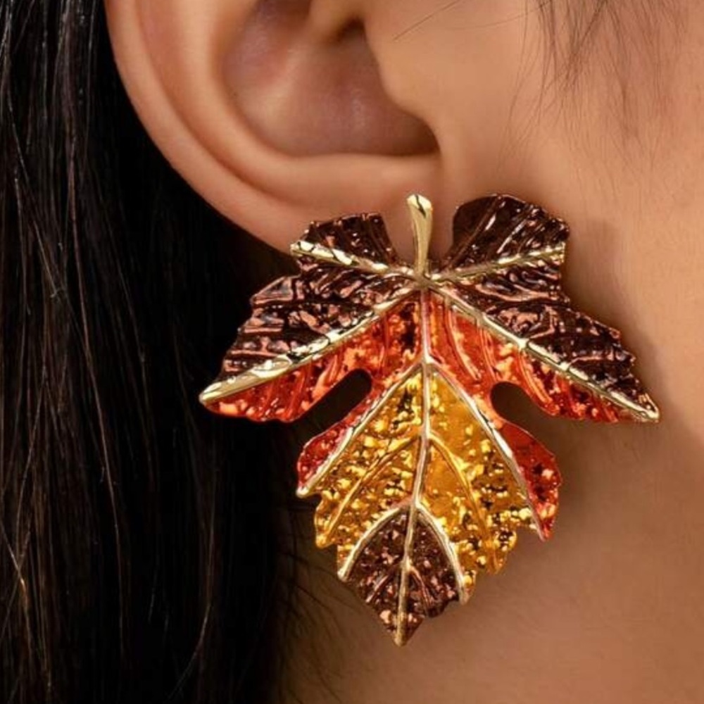 Autumn Leaf Stud Earrings